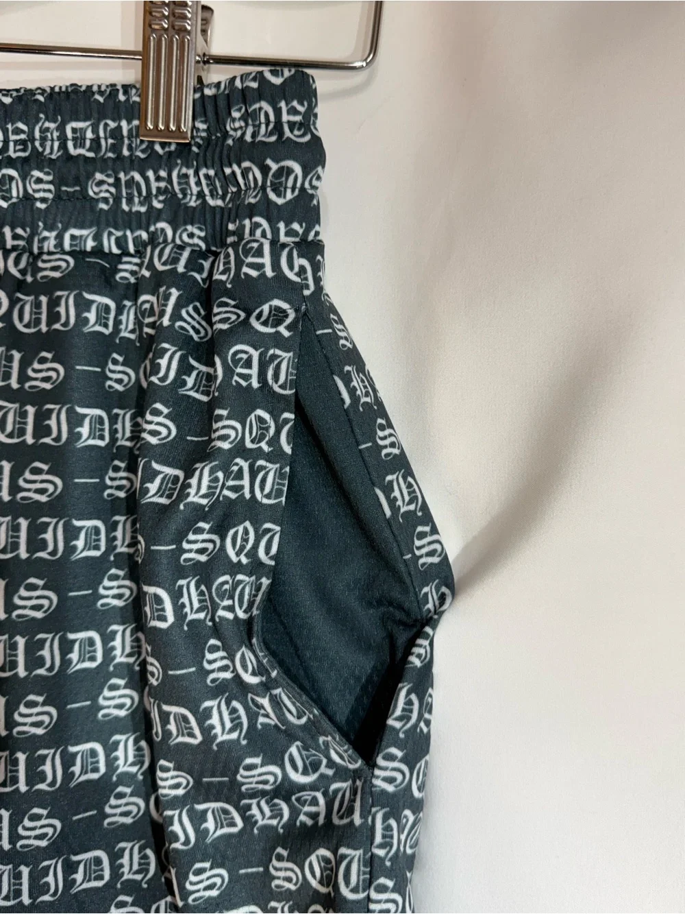 Squidhaus Mesh Athletic Shorts Old Money Green Signature Print Size M